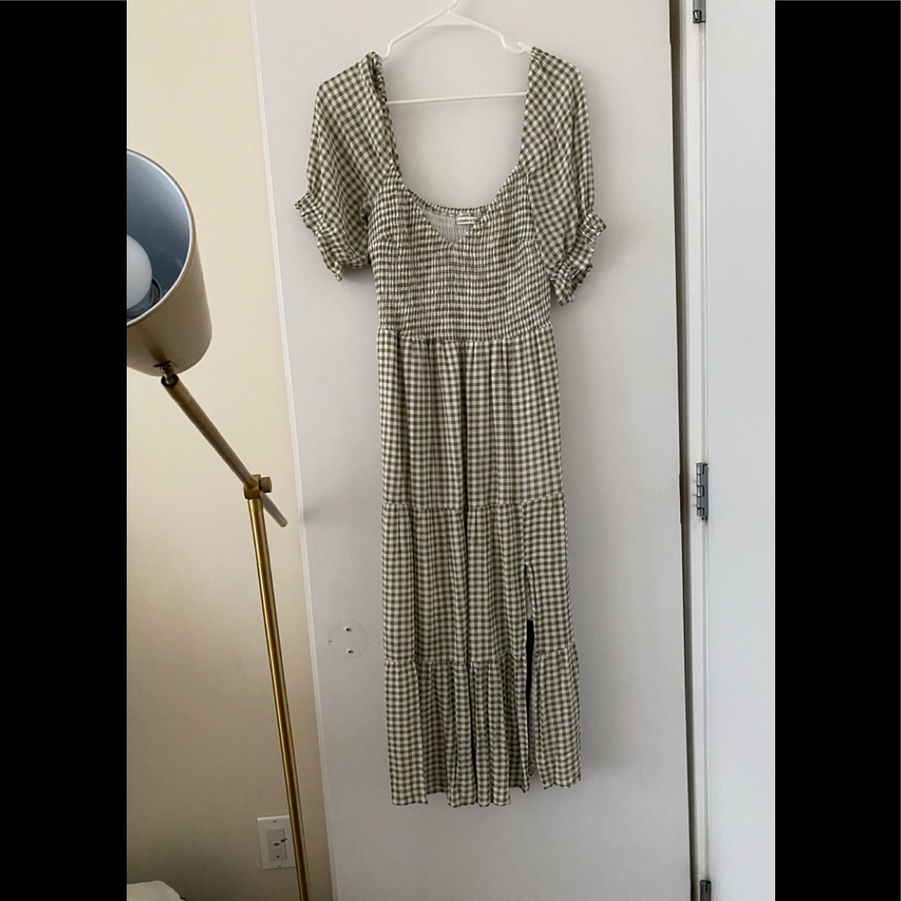 Abercrombie & Fitch Gingham Pattered Midi Dress